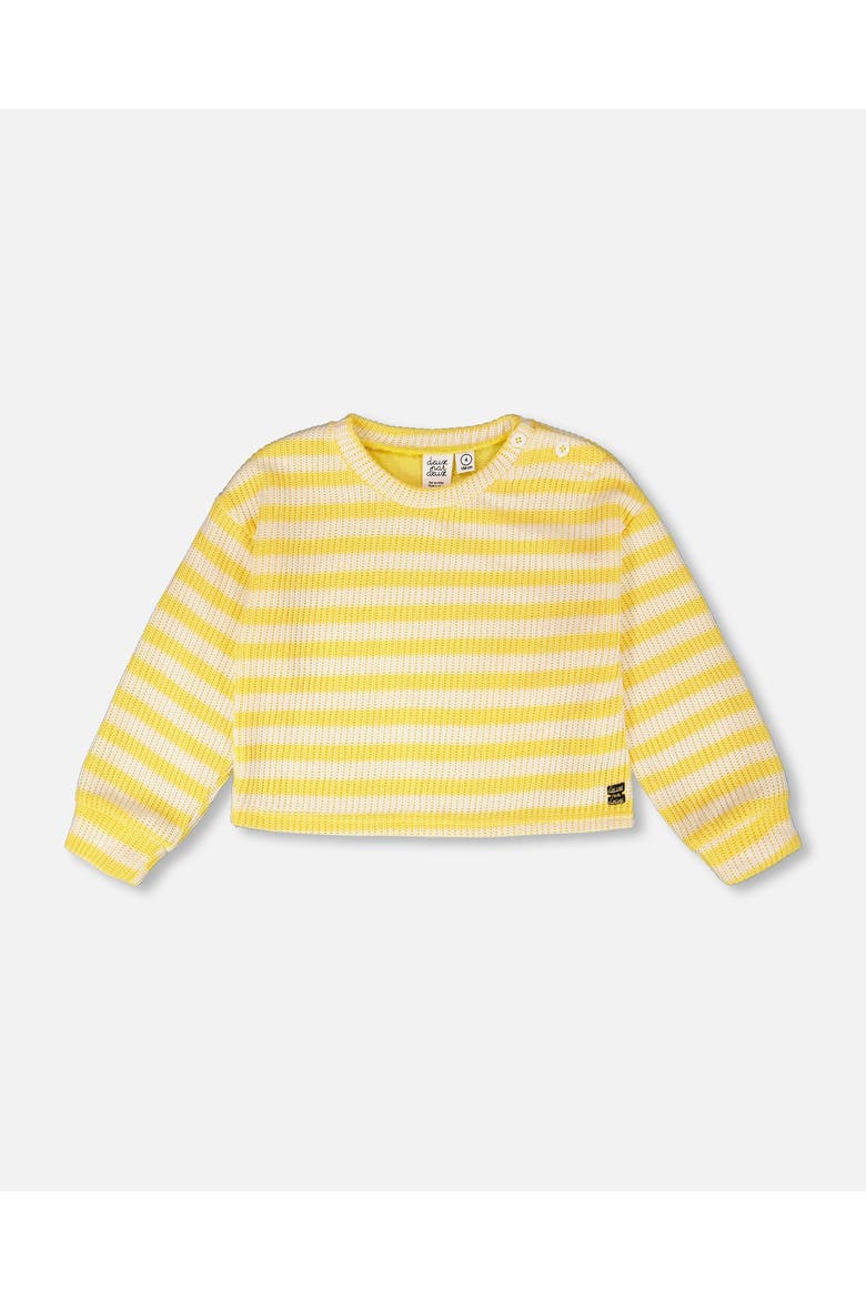 Long Sleeve Cropped Striped Sweater, Main, color, Yellow & White Stripes