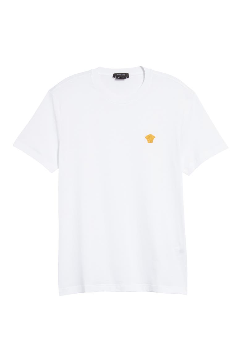 Embroidered Medusa Cotton T-Shirt, Alternate, color, WHITE