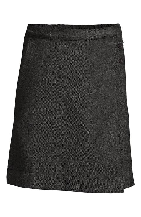 School Uniform Girls Solid A-line Skirt Below the Knee