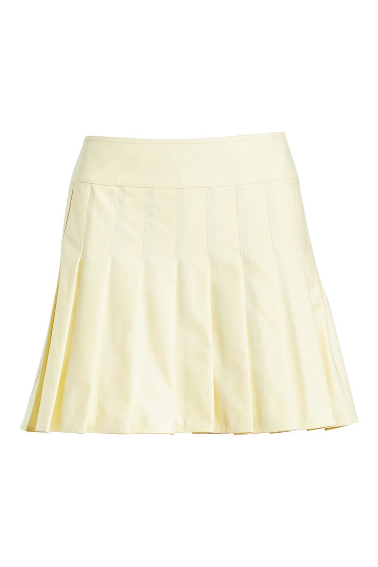Sabine Pleated Cotton Twill Miniskirt, Alternate, color, CORNSILK YELLOW