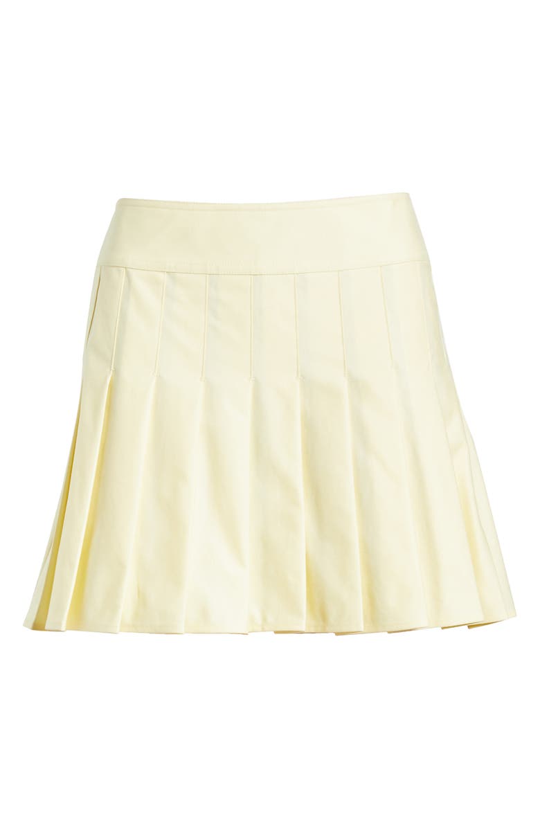 French Connection Sabine Pleated Cotton Twill Miniskirt, Alternate, color, Cornsilk Yellow