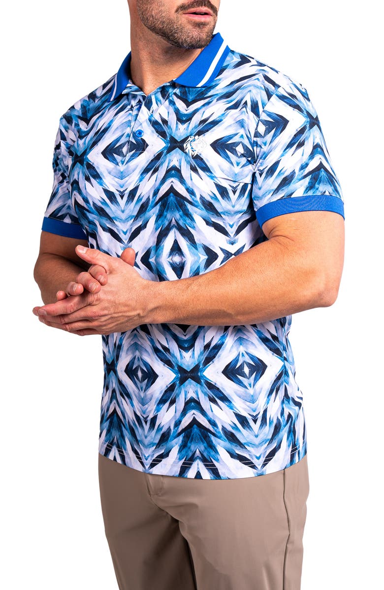 Maceoo Ascension0041 Blue Stretch Nylon Polo, Alternate, color, Blue