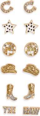 Leith Cowboy 6-Pack Assorted Stud Earrings