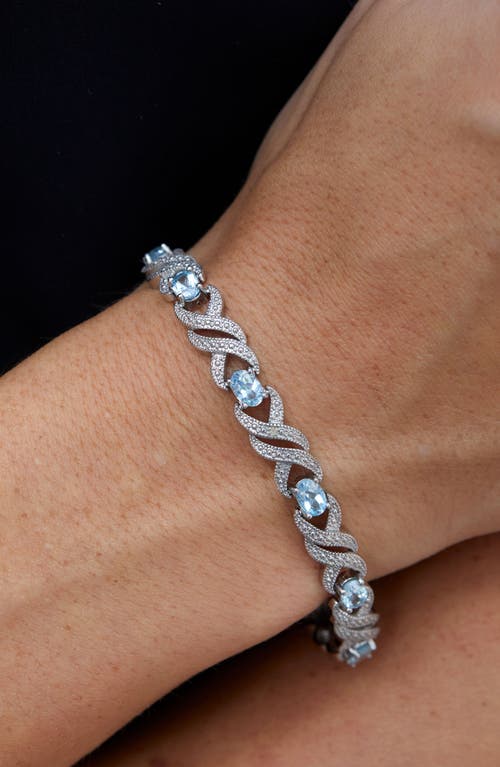 Savvy Cie Jewels Diamond & Blue Topaz Bracelet In Silver