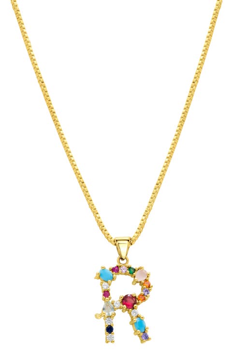CZ Initial Pendant Necklace