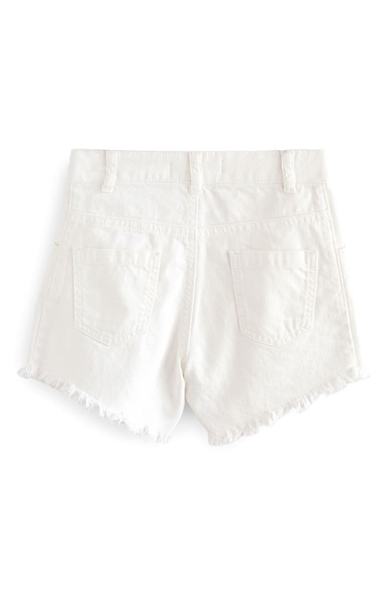 smALLSAINTS by ALLSAINTS Kids' Fray Hem Cutoff Denim Shorts, Alternate, color, White