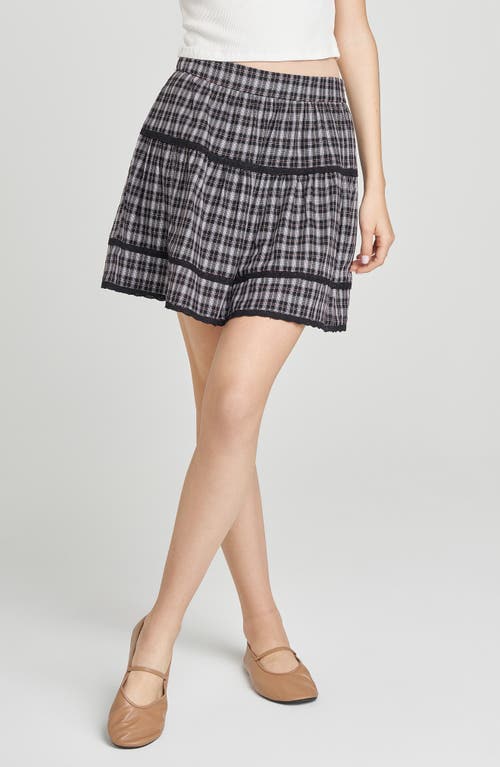 Wayf Odette Plaid Miniskirt In Gray