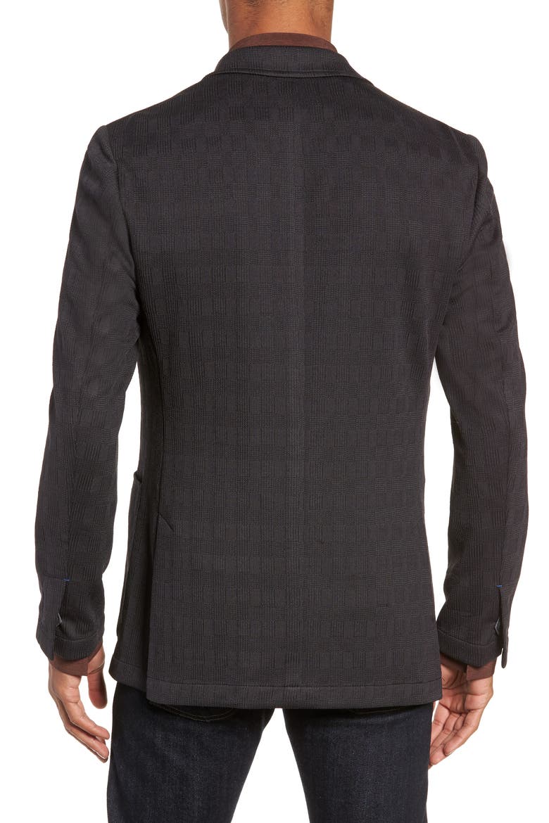 Slim Fit Stretch Knit Sport Coat, Alternate, color, CHARCOAL CHECK
