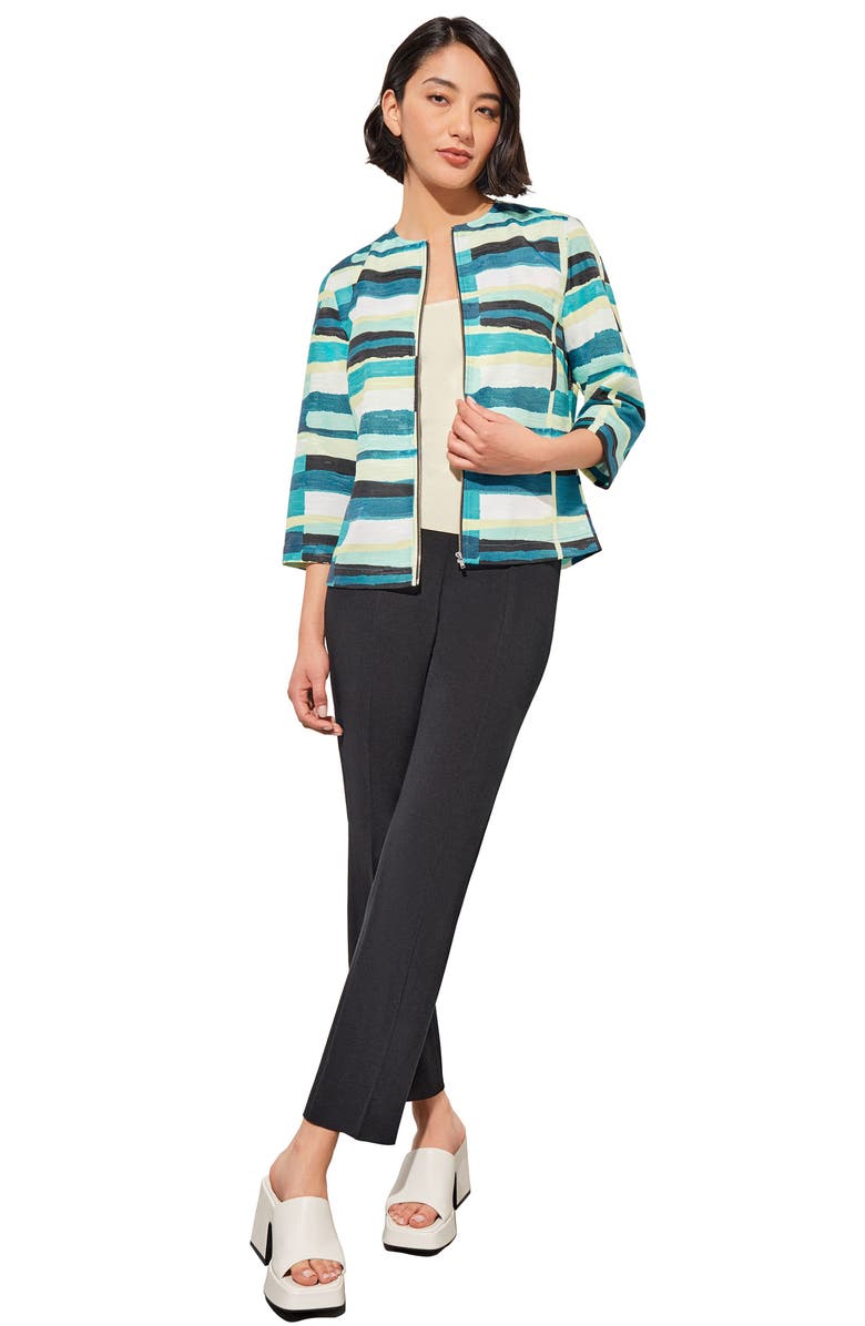 Ming Wang Colorblock Zip-Up Jacket, Alternate, color, 
