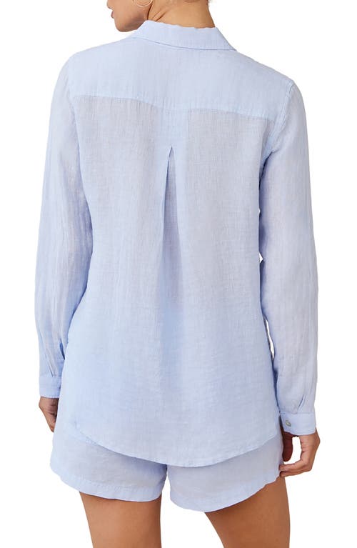 Shop Bella Dahl Garment Dyed Linen Button-up Shirt In Perennial Blue
