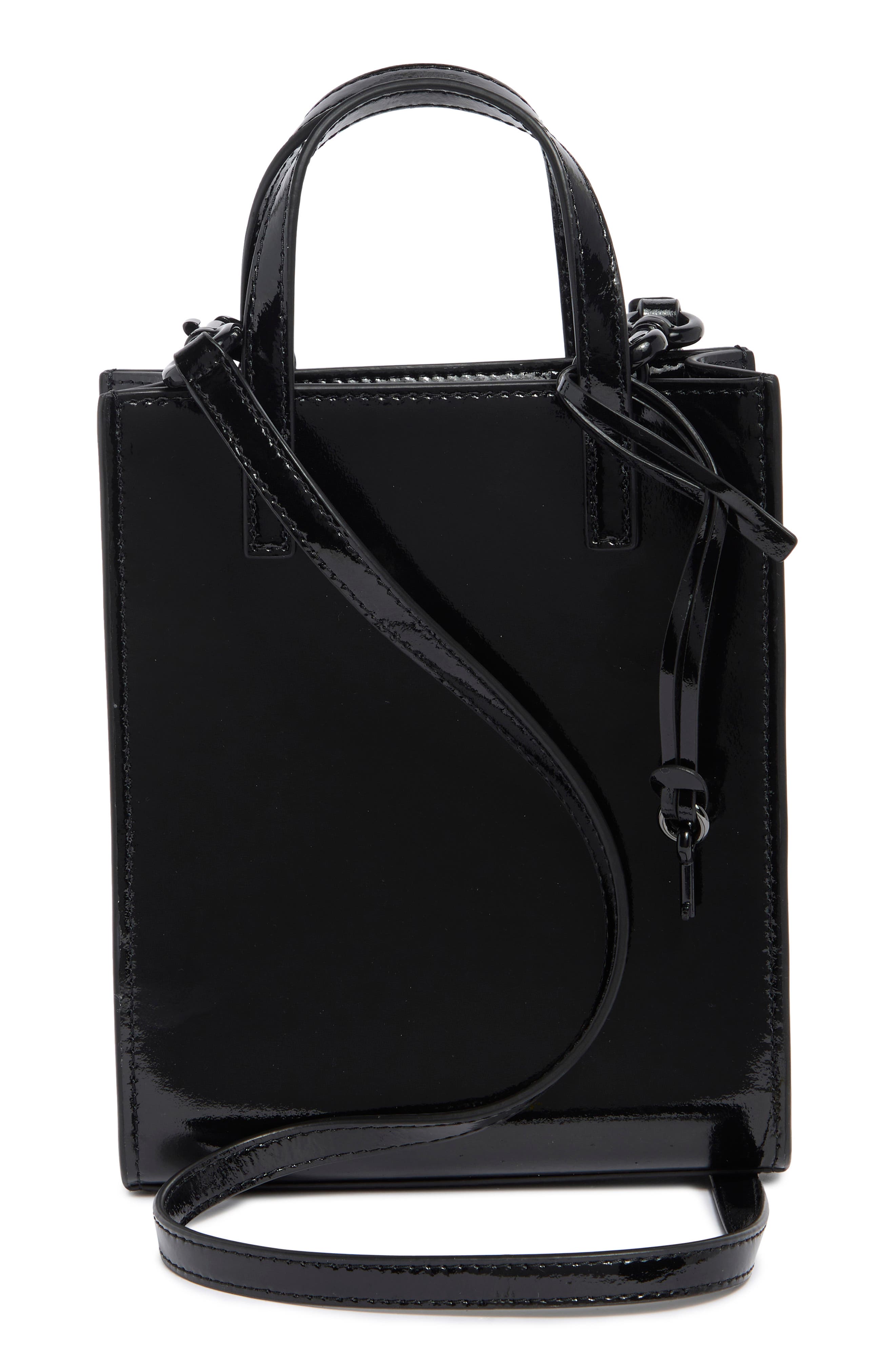 ★追跡&関税込【MARC JACOBS】THE LEATHER MICRO TOTE BAG New Marc Jacobs Micro Tote Black Leather Lock And Key Charm