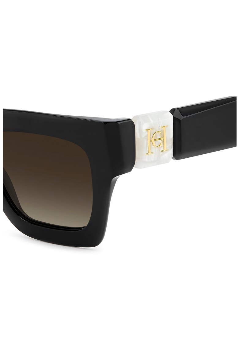Her 49mm Square Sunglasses, Alternate, color, BLACK MARBLE/ BROWN SF