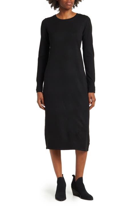 Long Sleeve Crewneck Sweater Dress
