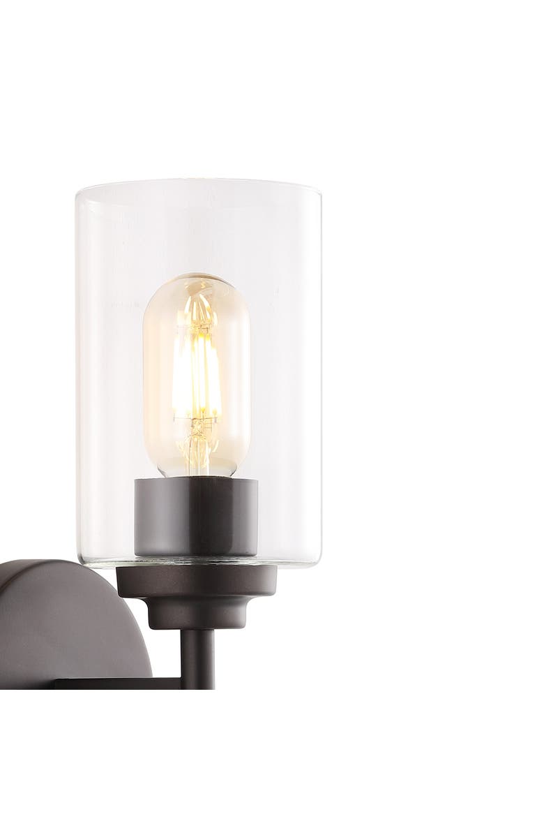 JONATHAN Y Giles 2-Light Farmhouse Industrial Iron Cylinder LED Sconce, Alternate, color, Oil Rubbed Bronze