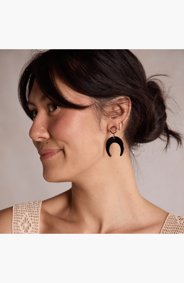 Nickel & Suede CeCe Earrings, Alternate, color, Black
