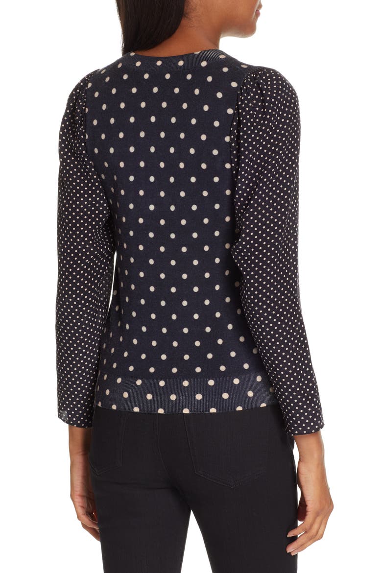 Dot Sweater, Alternate, color, NAVY COMBO