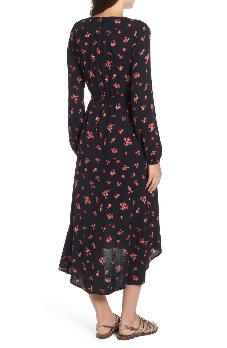 Billabong Forever Wild Floral Print Wrap Dress, Alternate, color, 