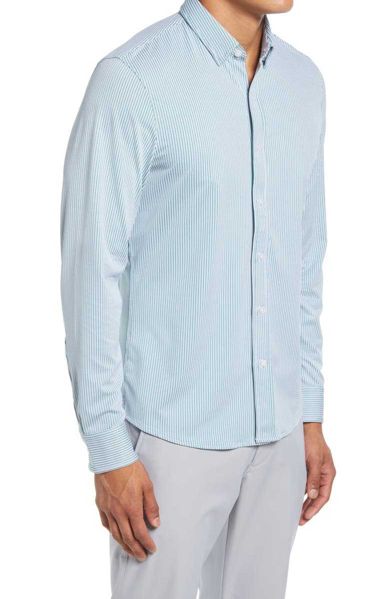 Rhone Commuter Pinstripe Button-Up Shirt, Alternate, color, 