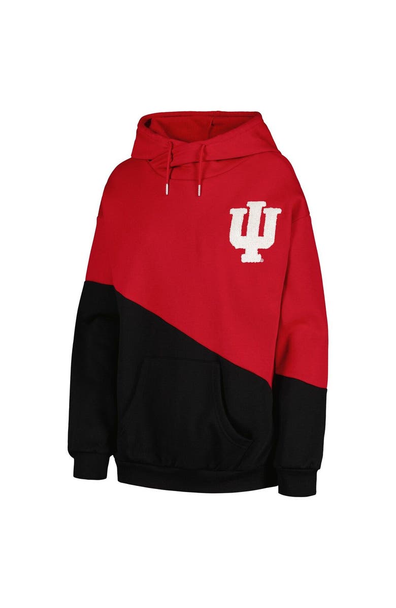 GAMEDAY COUTURE Women's Gameday Couture Crimson/Black Indiana Hoosiers Matchmaker Diagonal Cowl Pullover Hoodie, Alternate, color,