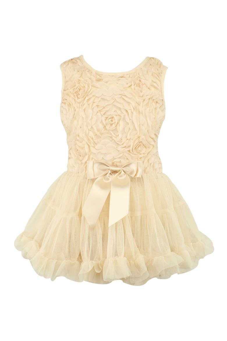 Kids' 3D Rosette Dress, Main, color, IVORY