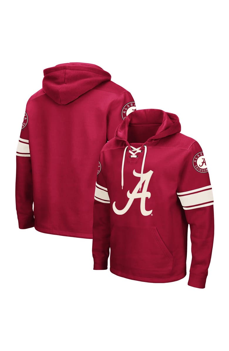 COLOSSEUM Men's Colosseum Crimson Alabama Crimson Tide 2.0 Lace-Up Pullover Hoodie, Main, color, Crimson