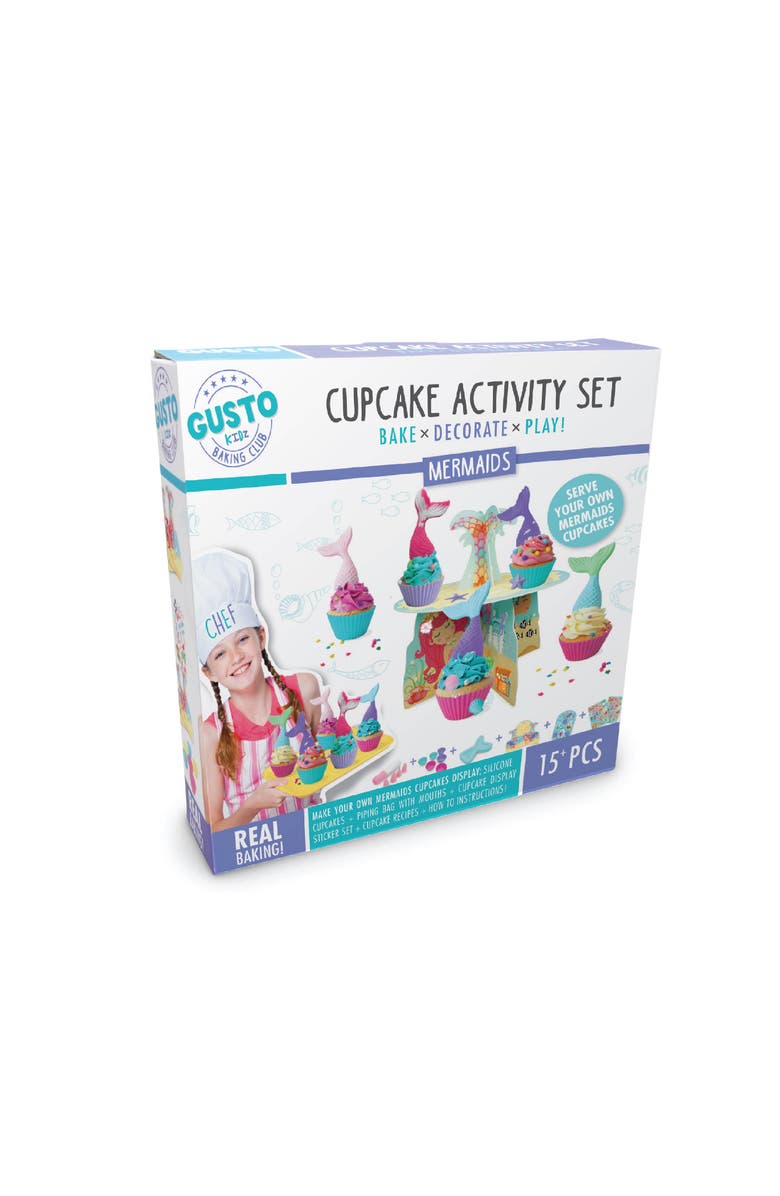 Gusto Mermaids Cupcake Activity Set, Main, color, Multicolored