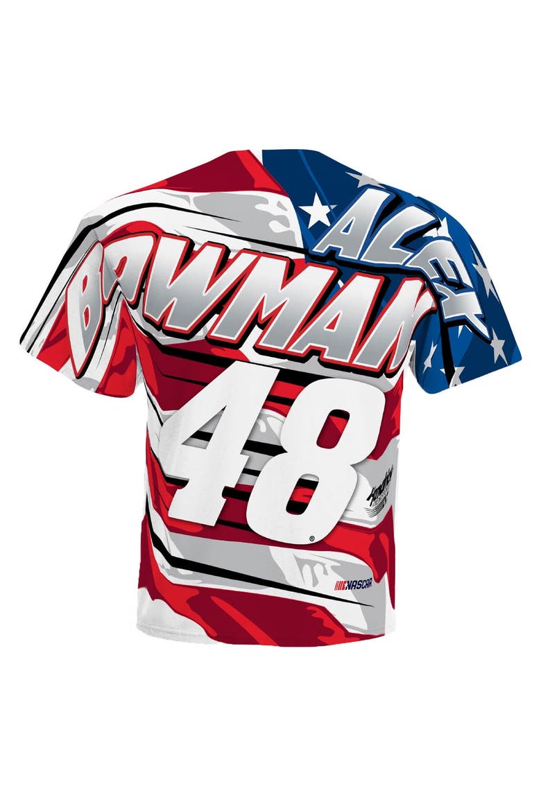 Men's Hendrick Motorsports Team Collection White Alex Bowman Ally Patriotic Tonal T-Shirt, Alternate, color, White