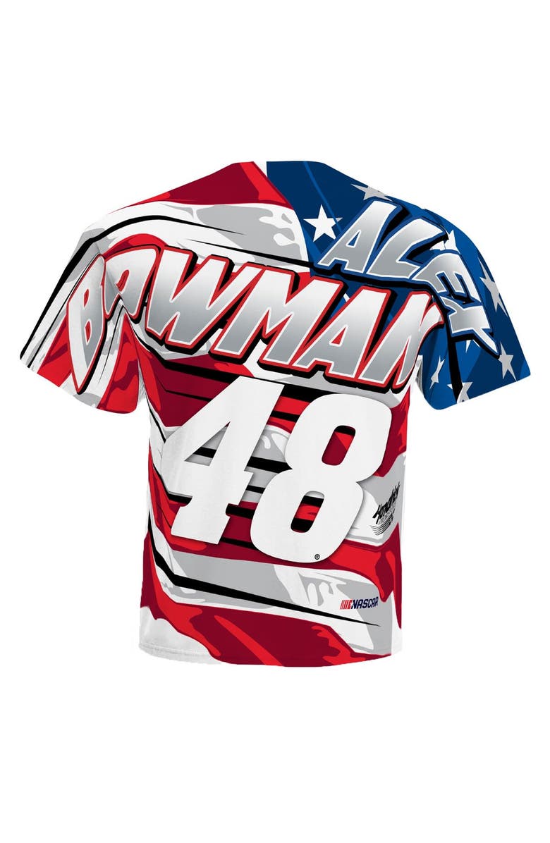 HENDRICK MOTORSPORTS TEAM COLLECTION Men's Hendrick Motorsports Team Collection White Alex Bowman Ally Patriotic Tonal T-Shirt, Alternate, color, 