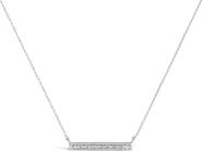 Haus of Brilliance Sterling Silver Diamond Accent Milgrain Bar Pendant Necklace