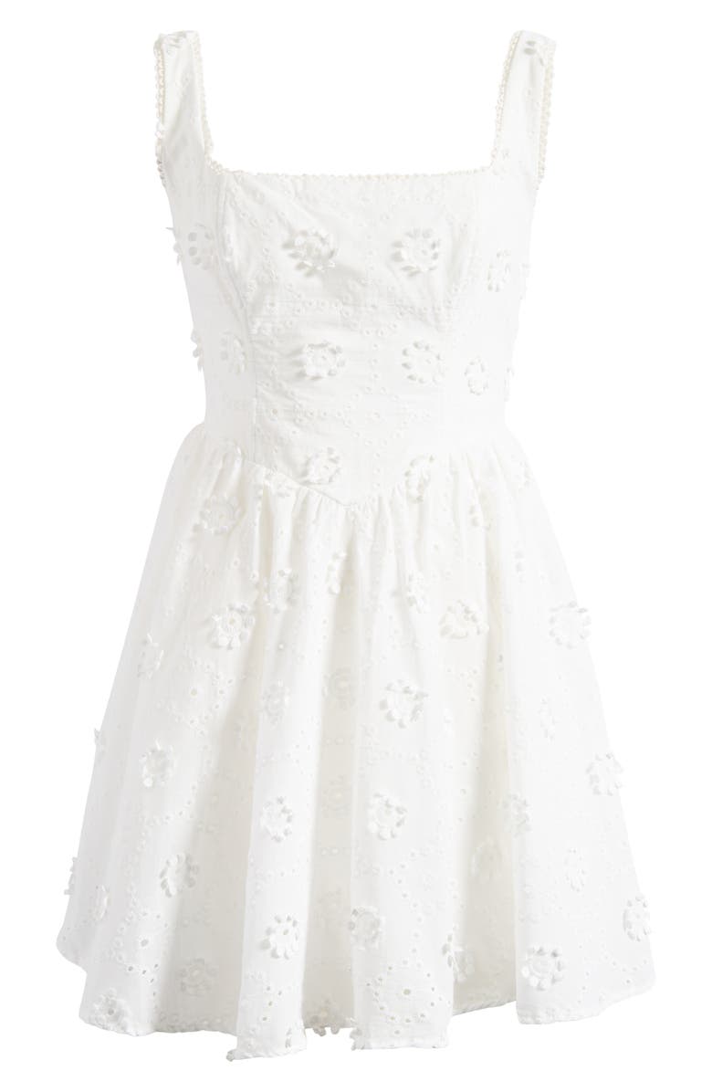 CITY STUDIO Embroidered Sleeveless Cotton Minidress, Alternate, color, Ivory