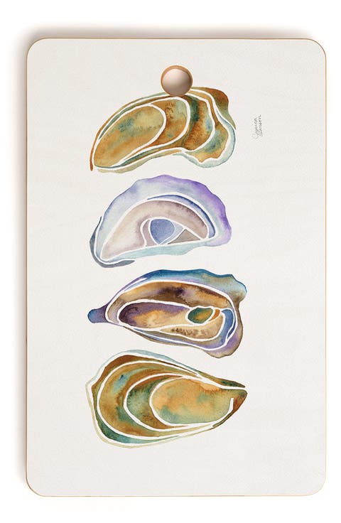 Watercolor Oysters Wood Cutting Board