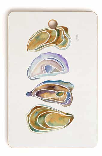 Deny Designs Watercolor Oysters Wood Cutting Board