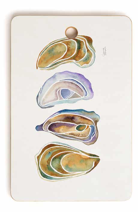 Deny Designs Watercolor Oysters Wood Cutting Board