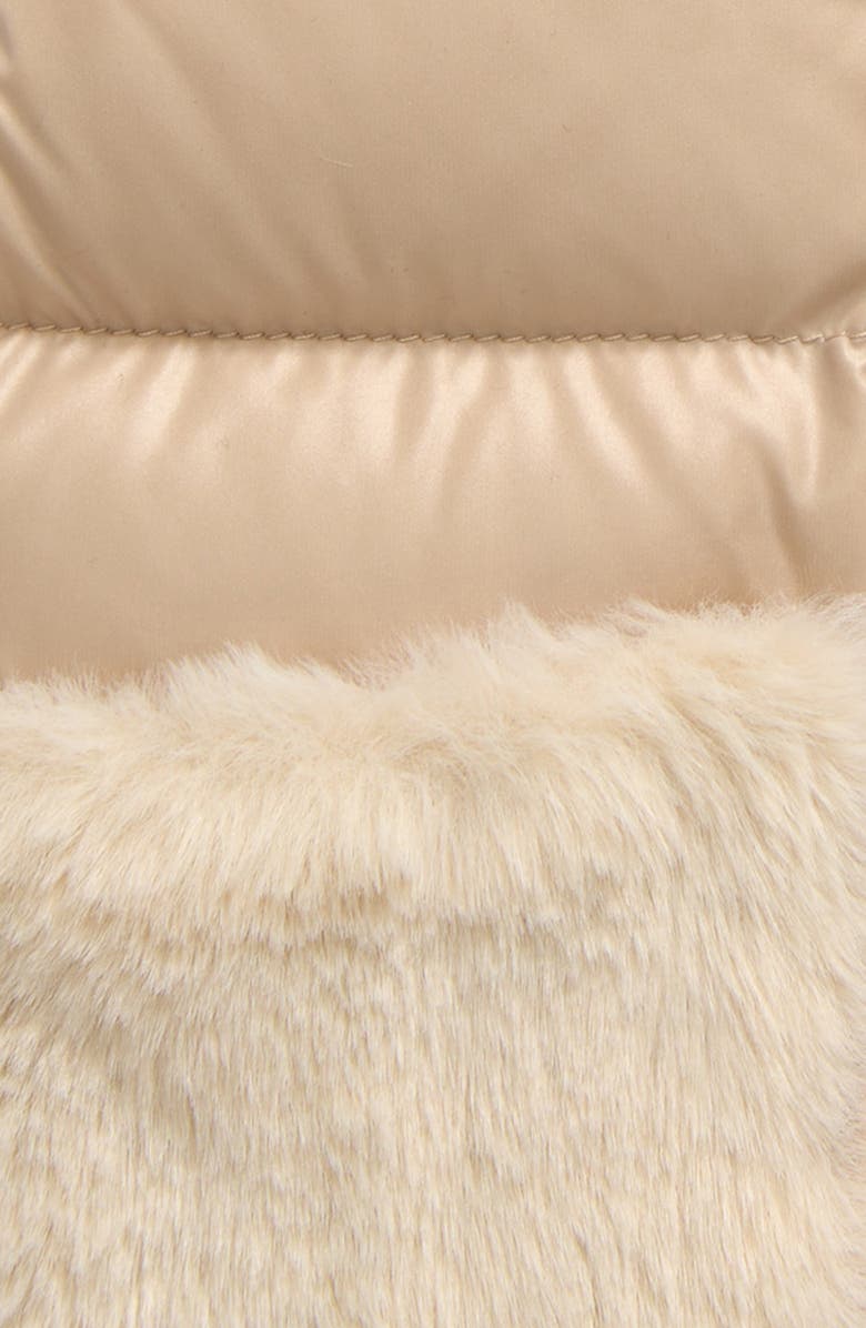 Moncler Kids' Vive Faux Fur Trim Down Vest, Alternate, color, 