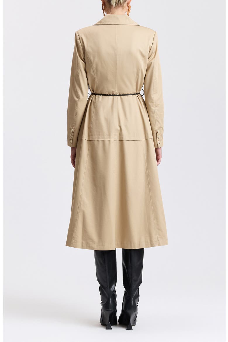Hourglass Maxi Trench Coat, Alternate, color, BIRCH