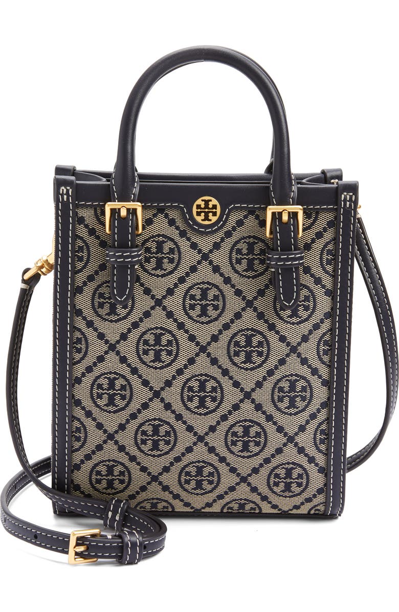 Tory Burch T Monogram Jacquard Mini Tote, Main, color, Tory Navy