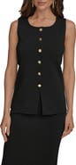 Donna Karan New York Button Front Knit Vest