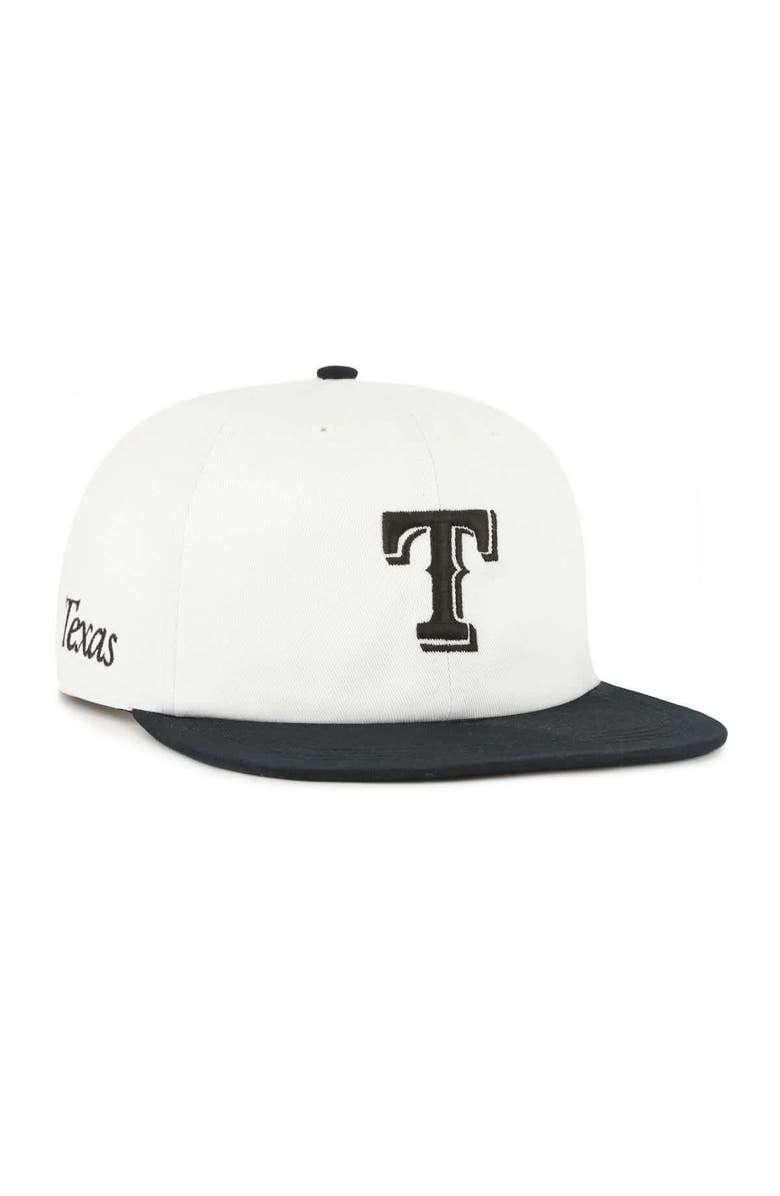 '47 Men's '47 White/Black Texas Rangers Foundation Captain Snapback Hat, Main, color, 