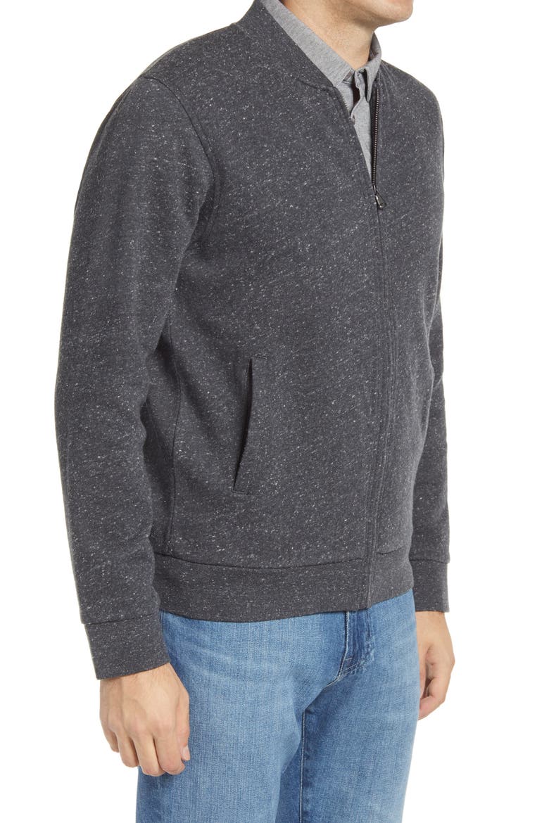 Slim Fit Fleece Baseball Jacket, Alternate, color, GREY HEATHER