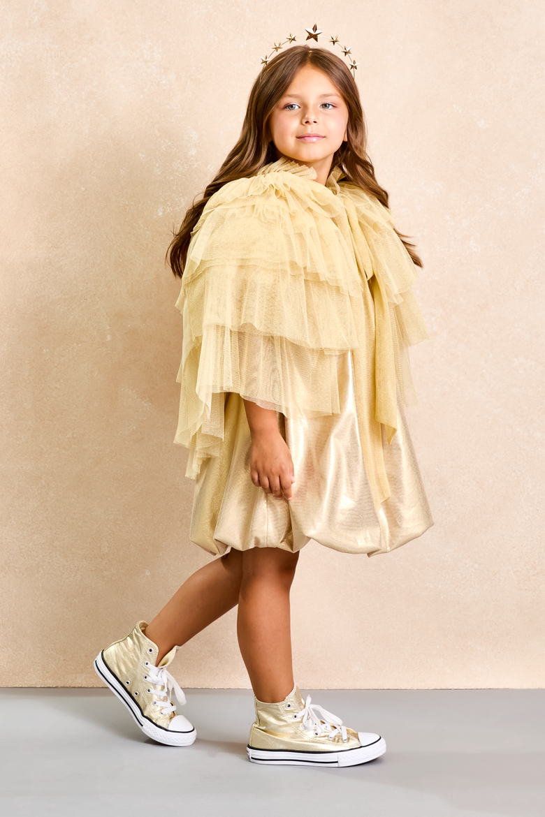 Angel Cape for Girls, Alternate, color, Metallic Gold