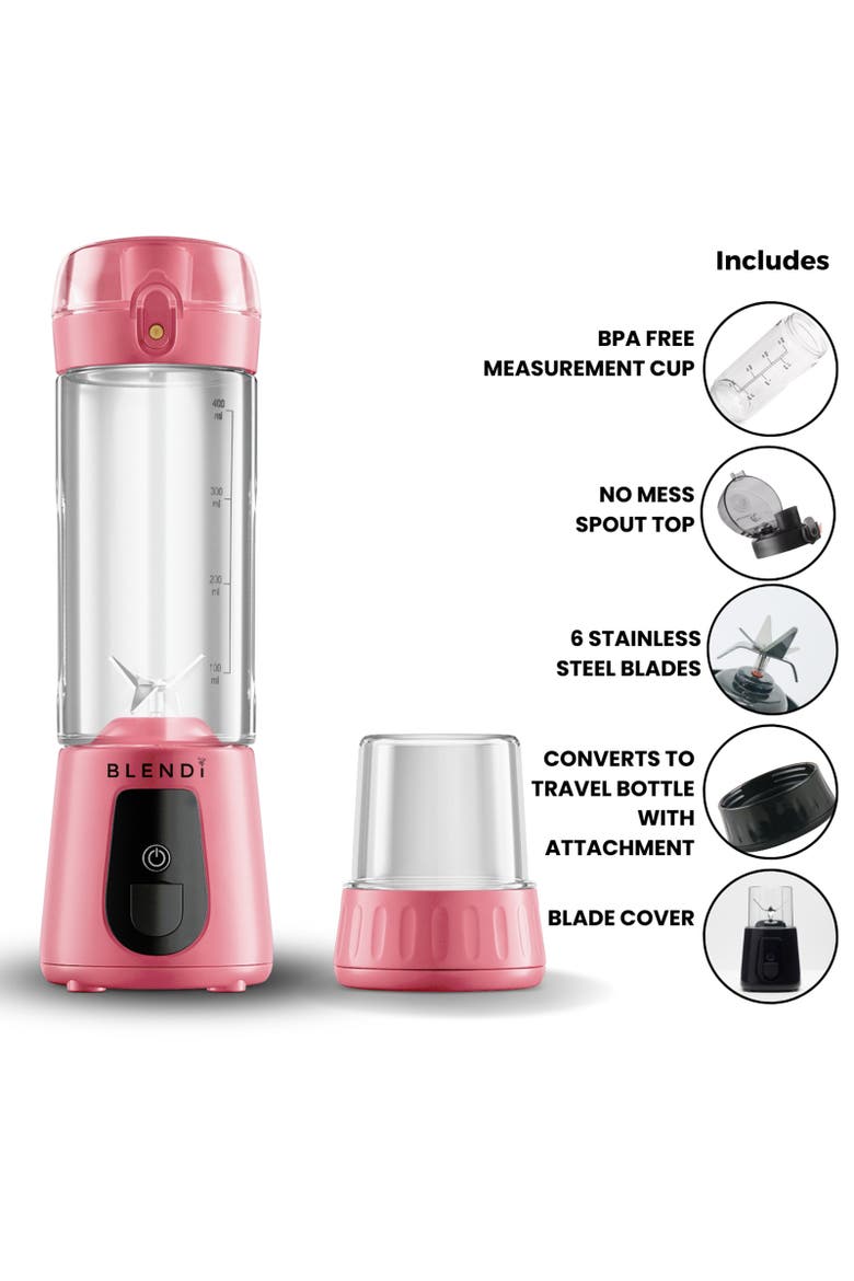 Pro Plus Premium Cordless Portable 17.5oz Rechargeable Blender, Alternate, color, Pink