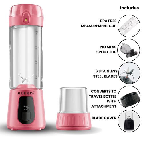 Blendi Pro Plus Premium Cordless Portable 17.5oz Rechargeable Blender In Pink