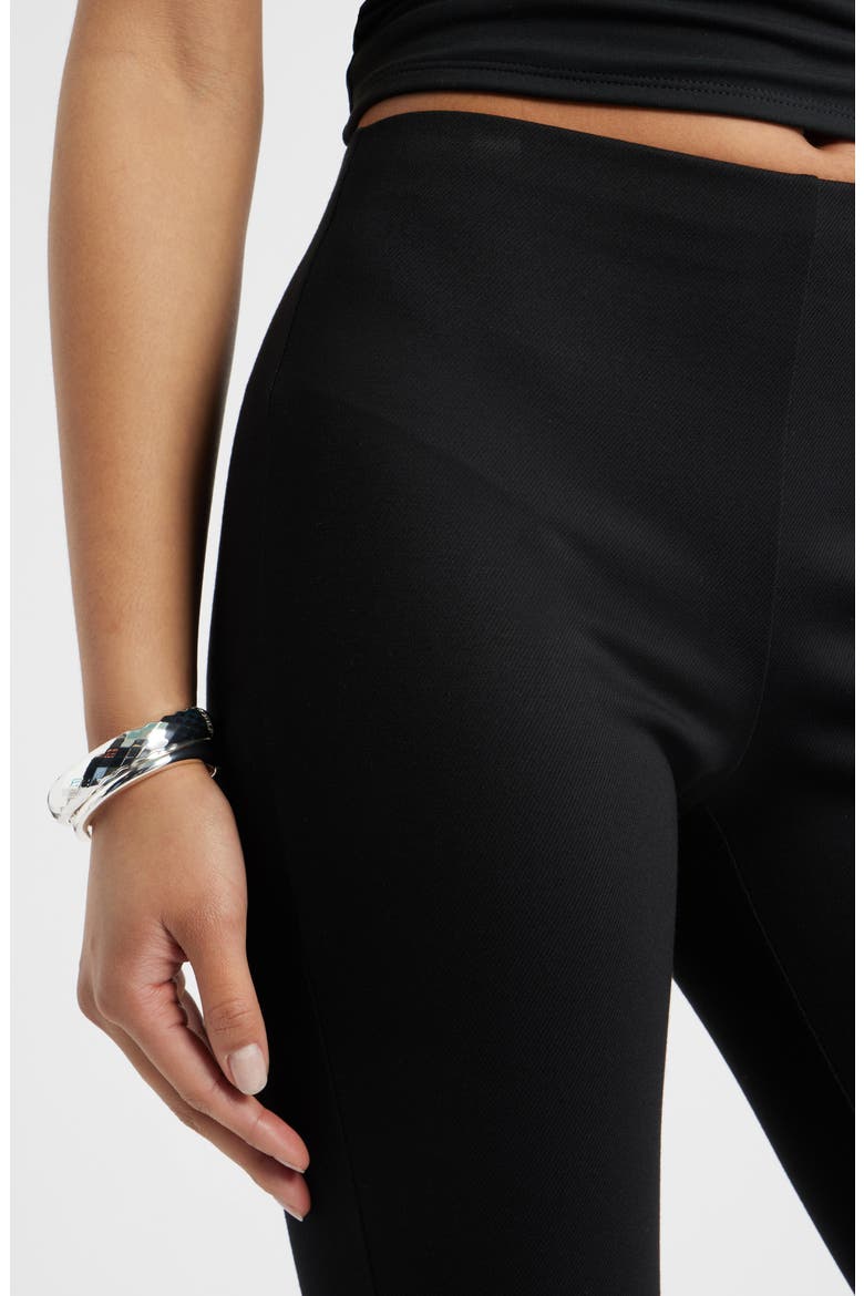 Kick Flare Stretch Twill Pants, Alternate, color, BLACK