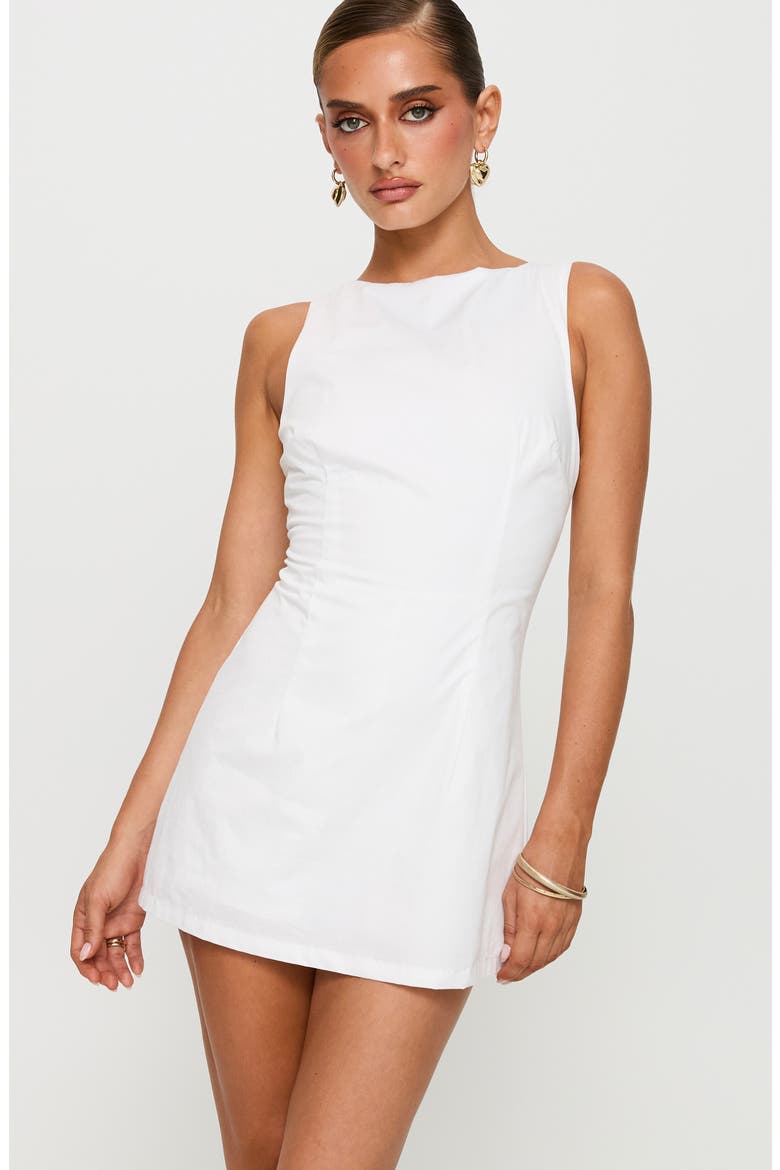 Yumiko Skirted Organic Cotton Romper, Alternate, color, WHITE
