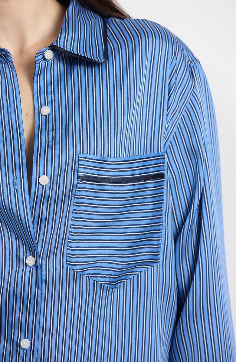 Derek Lam 10 Crosby Lorina Boarder Stripe Shirt, Alternate, color, Ultramarine/ Navy/ Ecru