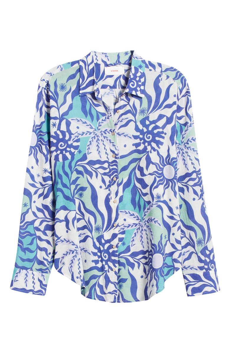 XÍRENA Beau Cotton Button-Up Shirt, Alternate, color,