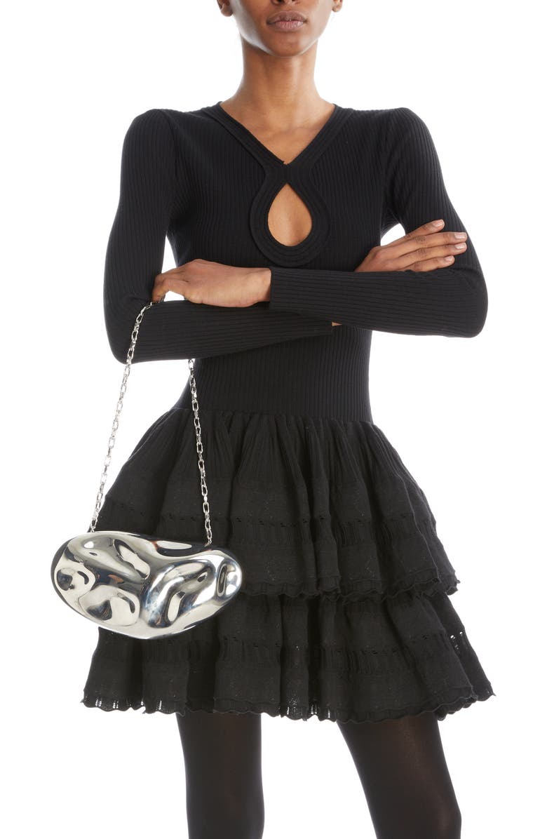 Alaïa Fluide Aluminum Clutch, Alternate, color,