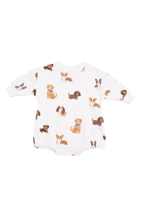 Best Friend Dogs Print French Terry Romper (Baby)