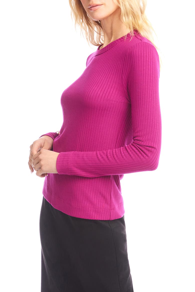 Rib Crewneck Sweater, Alternate, color, MAGENTA PINK