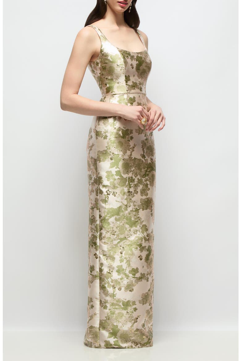 Julian Abstract Floral Jacquard Gown, Alternate, color, PERIDOT BLUSH